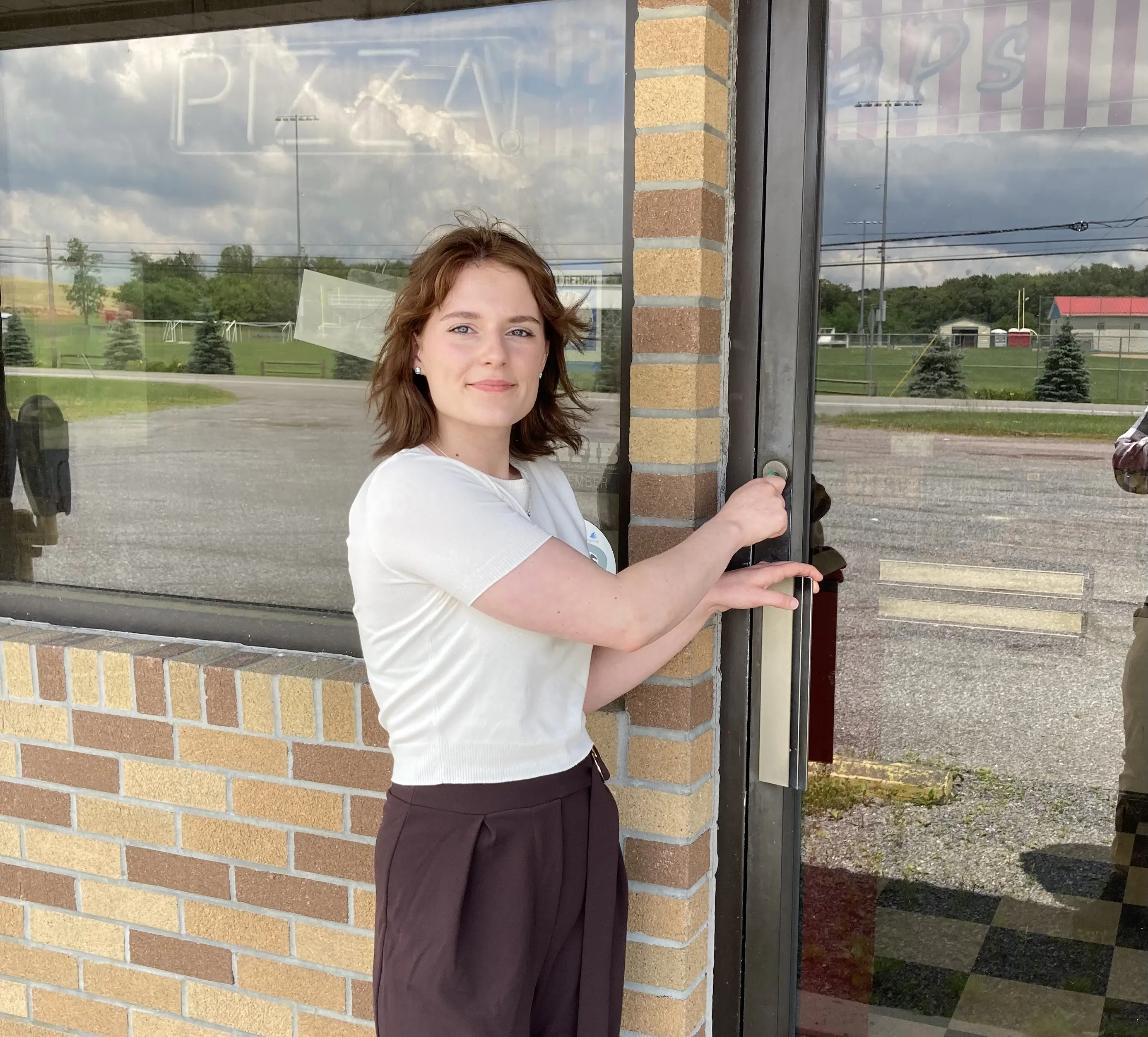 Owner opening the doors.